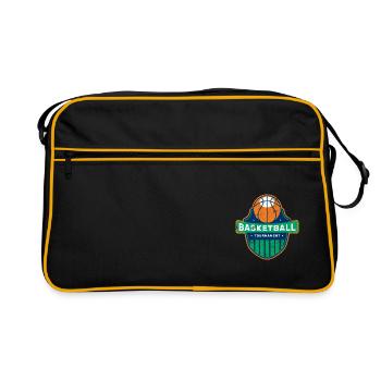 BASKETBALL DUNKING SLAM DUNK TOURNAMENT TEAM MOTIF - Sac Retro - noir/or - Devant