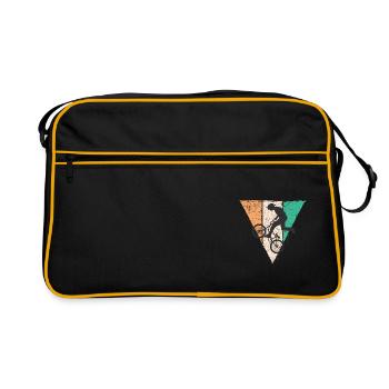BMX BICYCLE VELO JUMP BIKER RADSPORT STYLE MOTIVE - Retro Tasche - Schwarz/Gold - Vorne