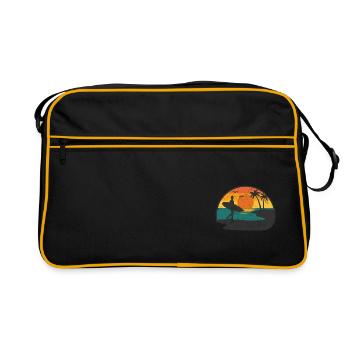 SURFER SURF LAKE BEACH HOLIDAY SURFING KITE MOTIF - Retro Bag - black/gold - Front