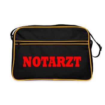 Notarzt - Retro Tasche - Schwarz/Gold - Vorne