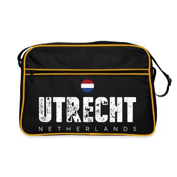 Utrecht Distressed City Letters - Retro Bag - black/gold - Front