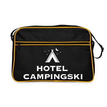 Hotel Campingski - Retro Tasche - Schwarz/Gold - Vorne