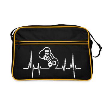 Gamer Heartbeat Gamer Heartbeat Gift - Sac Retro - noir/or - Devant