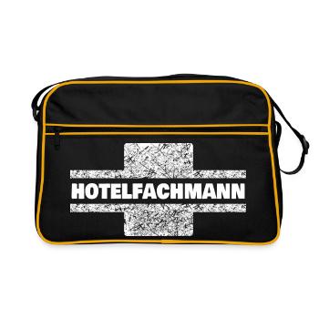 Beruf Hotelfachmann - Retro Tasche - Schwarz/Gold - Vorne