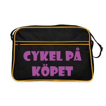 Bicycle in the Bargain – Text Design - Retro Bag - black/gold - Front