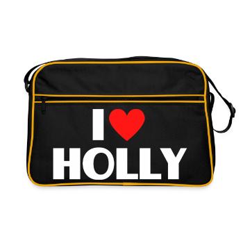 I Love Holly Red Heart Retro Statement - Retro Bag - black/gold - Front