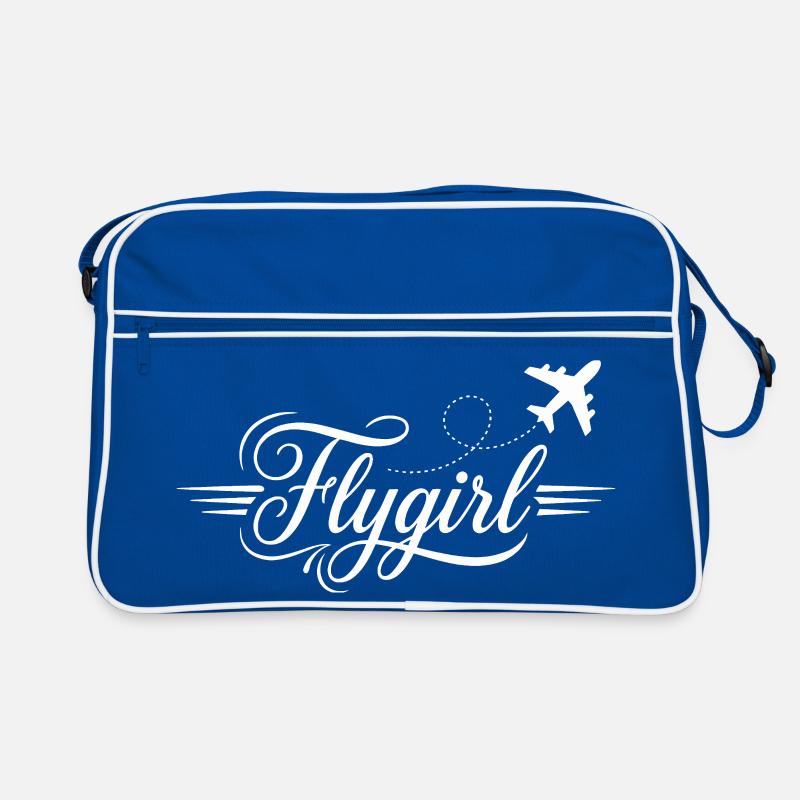Flygirl Script mit Flugzeug-Schnörkel Retro Tasche