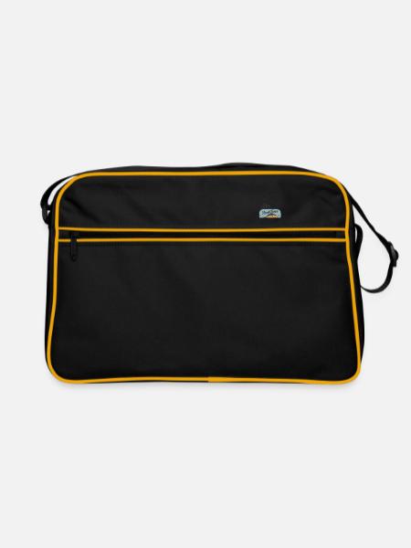 Frischer Thunfisch Tuna Seafood - Retro Tasche - Schwarz/Gold - Vorne