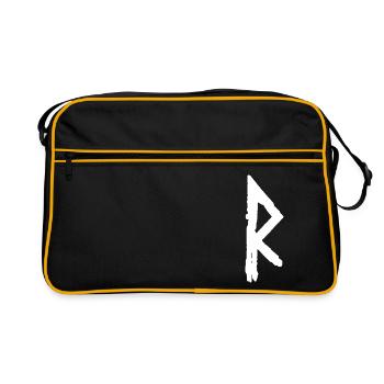 Elder Futhark Rune Raidho - lettre R - Sac Retro - noir/or - Devant