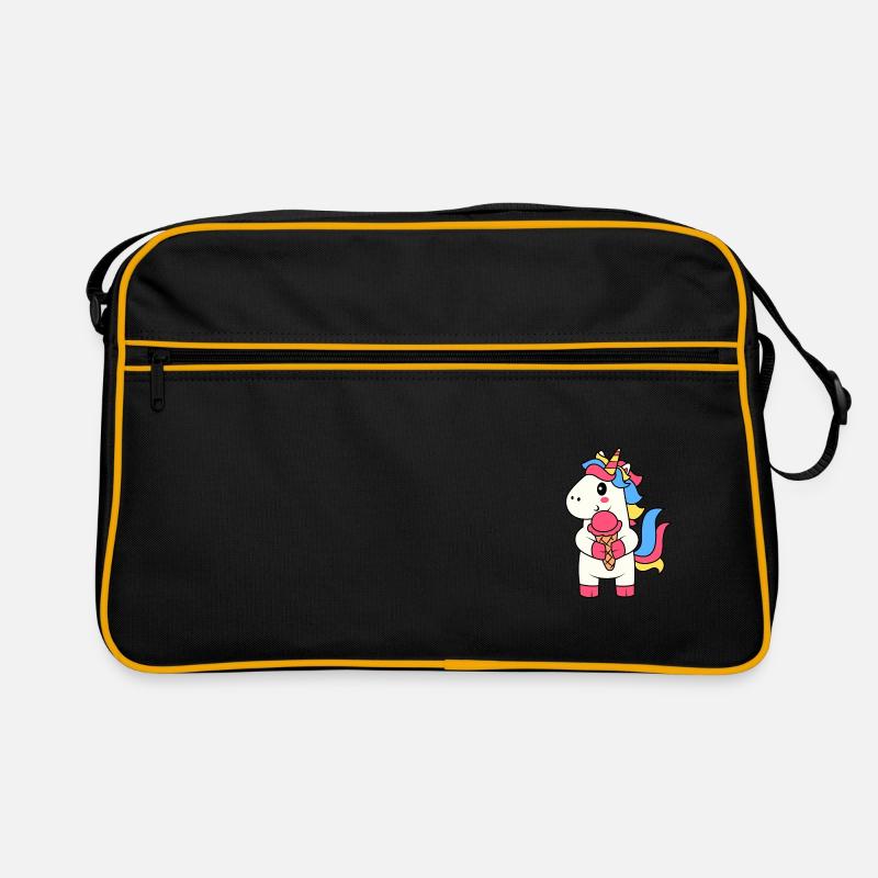 EINHORN EINHÖRNER REGENBOGEN EIS EISKUGEL MOTIV Retro Tasche