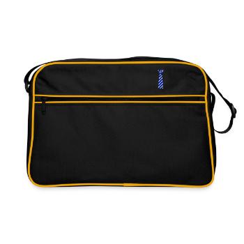 Cravate rayée bleue - Sac Retro - noir/or - Devant