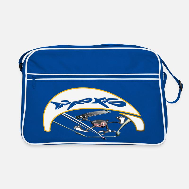 Aktiver Kiter mit dynamischer Flugbahn Retro Tasche