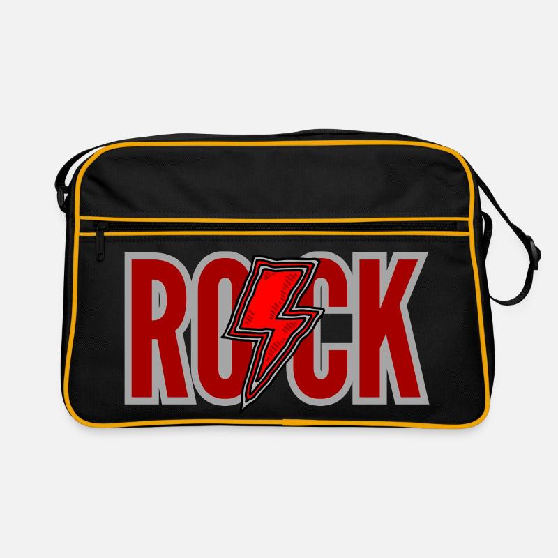 ROCK Rotes Logo Retro Tasche
