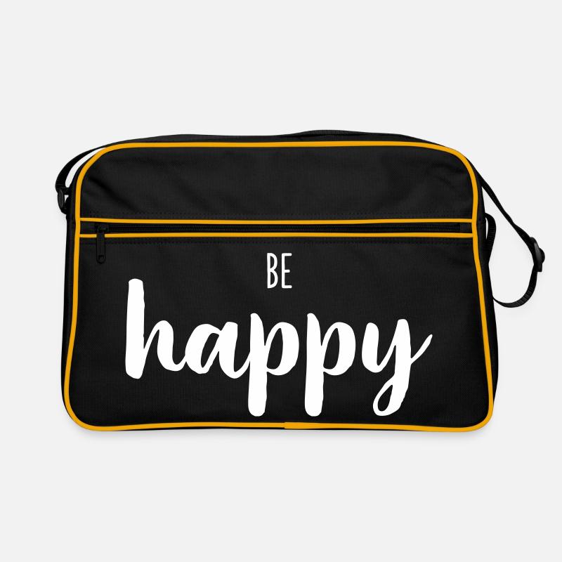 Be Happy Hand Lettering Lettering Retro Bag