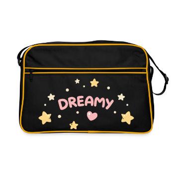 Rêve Pastel Étoiles Cœur - Sac Retro - noir/or - Devant