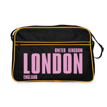 London Pink Bold Typography - Retro Bag - black/gold - Front
