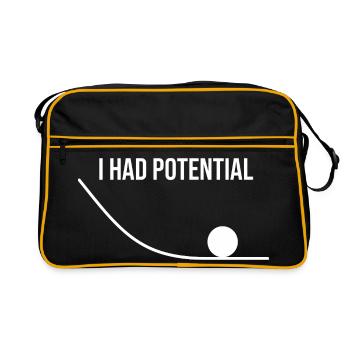 I Had Potential Funny Science Physics Nerd Pun - Retro Bag - black/gold - Front