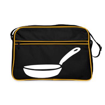 Icône de la cuisson en poêle Chef Cadeau Blanc - Sac Retro - noir/or - Devant