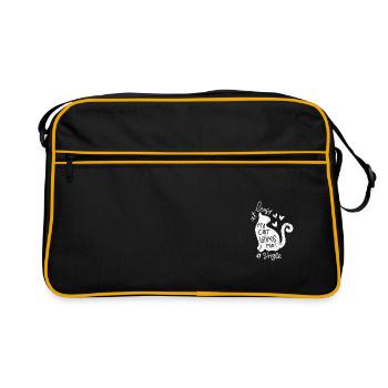 M’AIME MES CHATS MIAULENT AIMENT DIRE DES MOTIFS - Sac Retro - noir/or - Devant