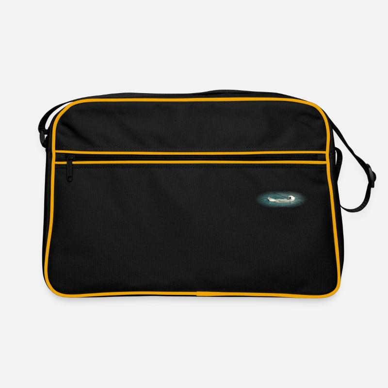 Badender Eisbär - Retro Tasche - Schwarz/Gold