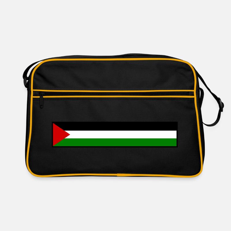 Free palestine - Retro Tasche - Schwarz/Gold