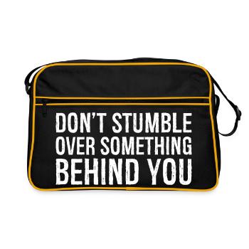 don't stumble over something behind you - Retro Bag - black/gold - Front