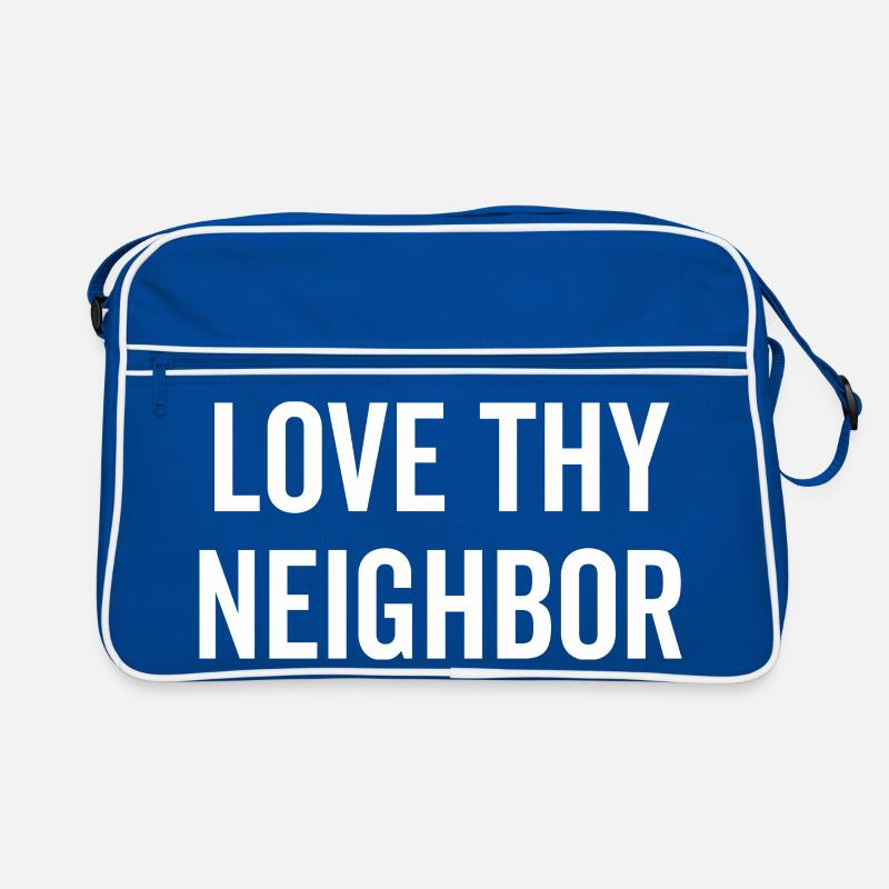 Liebe deinen Nächsten Retro Tasche