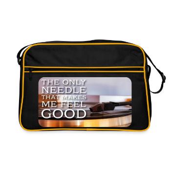 The only needle that makes me feel good - Retro Tasche - Schwarz/Gold - Vorne