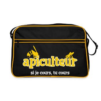 Beekeeper If I run, you run bee humor - Retro Bag - black/gold - Front