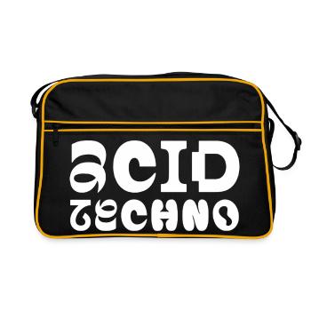Typographie Acid Techno Pulse - Sac Retro - noir/or - Devant