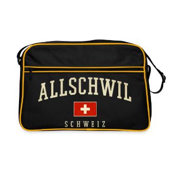 Emblème vintage d’Allschwil Suisse - Sac Retro - noir/or - Devant