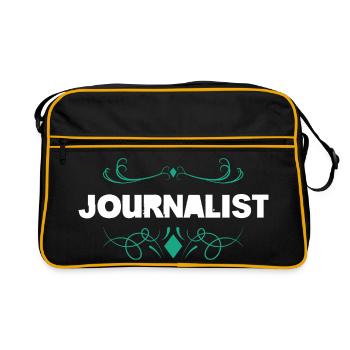 Journalist Ornament Pattern - Retro Bag - black/gold - Front