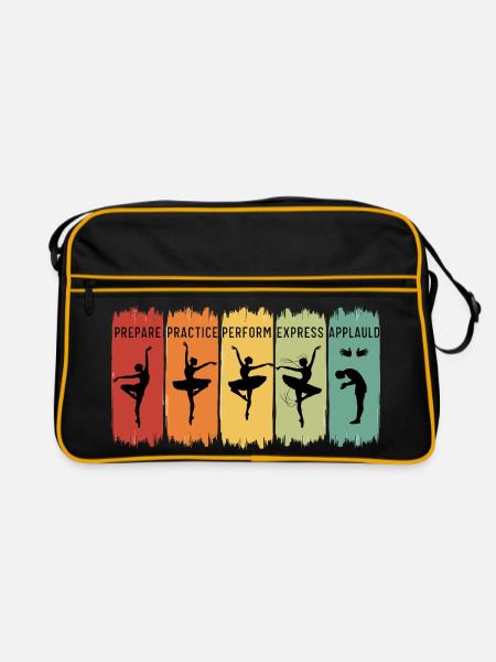 Retro-Balletttänzer üben auftreten Applaus - Retro Tasche - Schwarz/Gold