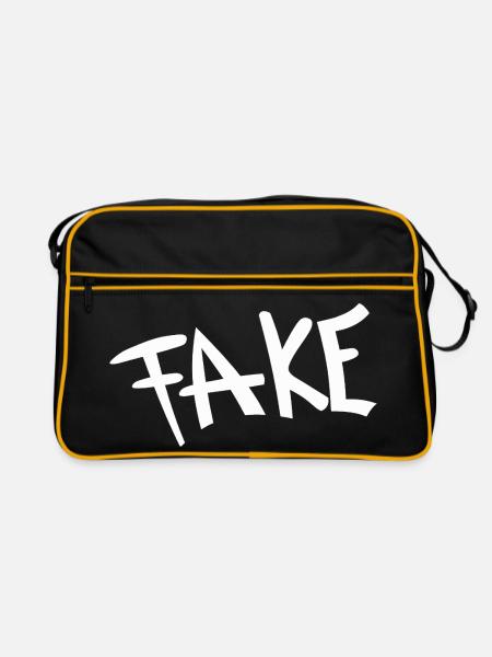 Graffiti Fake Schriftzug - Retro Tasche - Schwarz/Gold