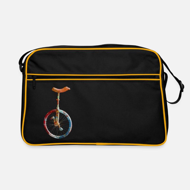 Einrad - Retro Tasche - Schwarz/Gold