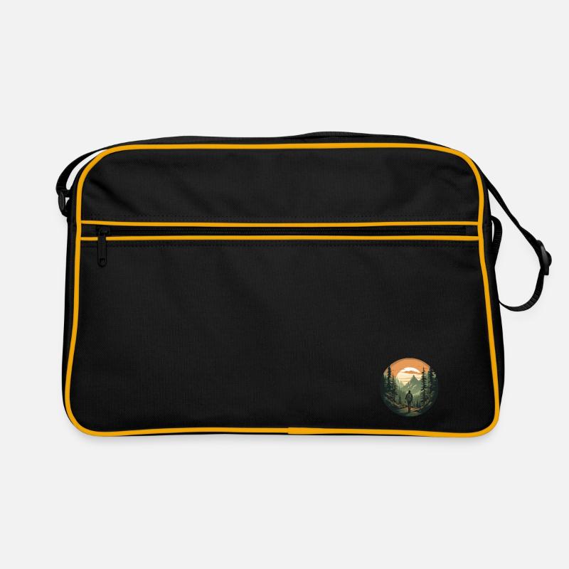 Aventure de trekking dans la nature de la forêt Sac Retro