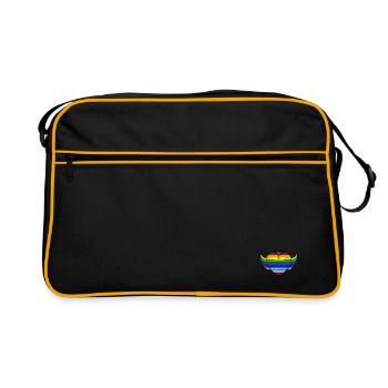 Étreinte de connexion arc-en-ciel, fierté heureuse - Sac Retro - noir/or - Devant