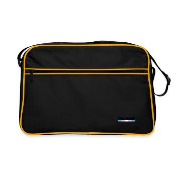 Étreinte de connexion arc-en-ciel, fierté heureuse - Sac Retro - noir/or - Devant
