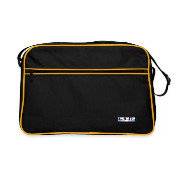Étreinte de connexion arc-en-ciel, fierté heureuse - Sac Retro - noir/or - Devant
