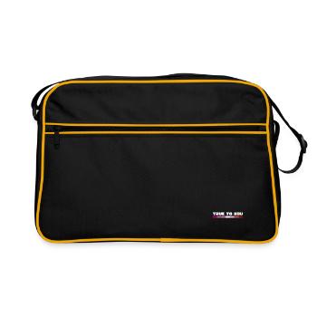 Étreinte de connexion arc-en-ciel, fierté heureuse - Sac Retro - noir/or - Devant
