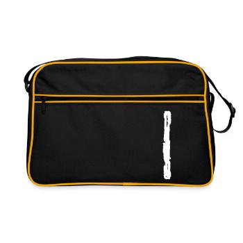 Elder Futhark Rune Isa - lettre I - Sac Retro - noir/or - Devant