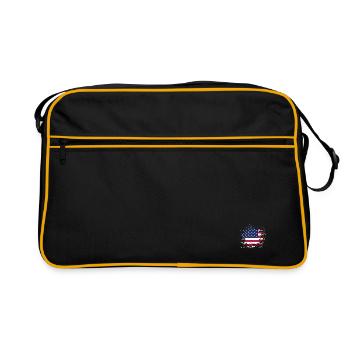 America great again - USA Amerika US - Retro Tasche - Schwarz/Gold - Vorne