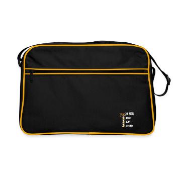 Meine 3G-Regel : Gebraut - Gezapft - Getrunken - Retro Tasche - Schwarz/Gold - Vorne