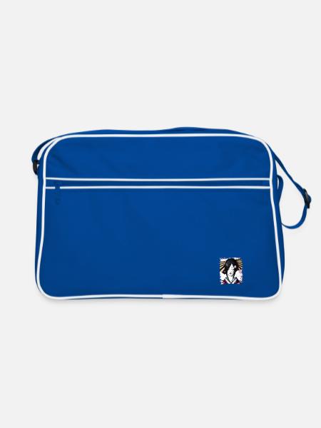 Geisha, traditionelle digitale Kunst, Japan - Retro Tasche - Blau/Weiß - Vorne