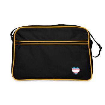 Fierté Cœur LGBTQ - Sac Retro - noir/or - Devant