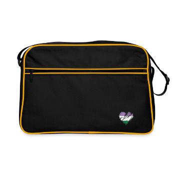 Fierté Cœur LGBTQ - Sac Retro - noir/or - Devant