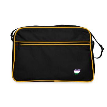 Pride LGBTQ Heart - Genderqueer - Sac Retro - noir/or - Devant