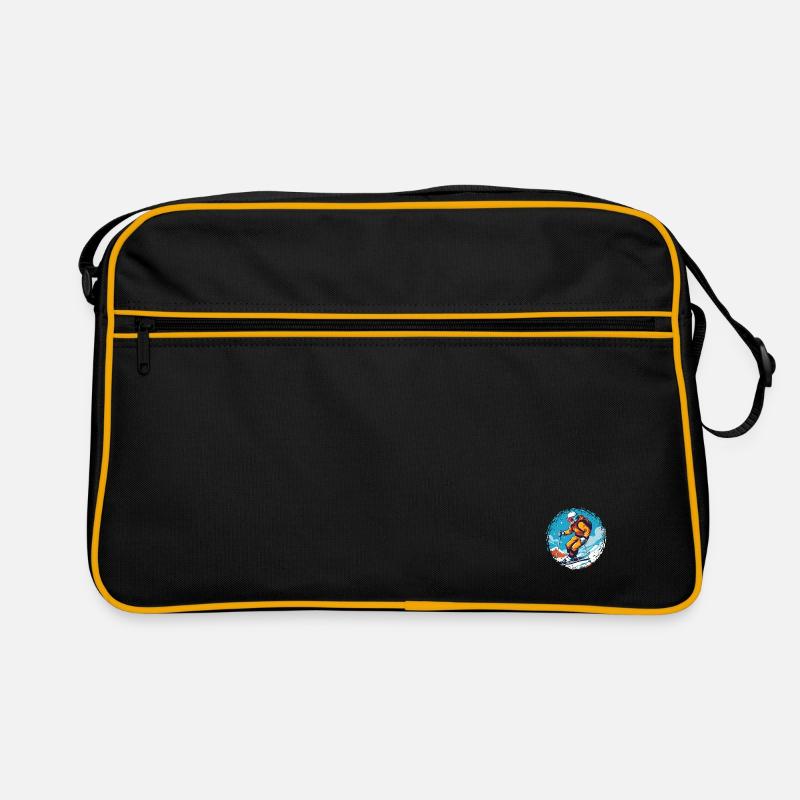 Snowboarden oder Skifahren und dann Après-Ski Retro Tasche