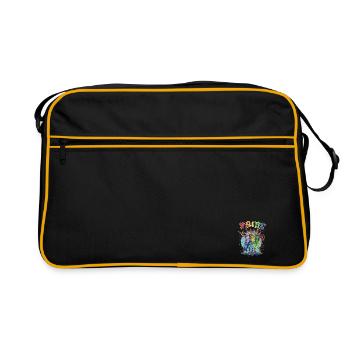 Rainbow Connection Étreinte, Joyeuse Fierté - Sac Retro - noir/or - Devant