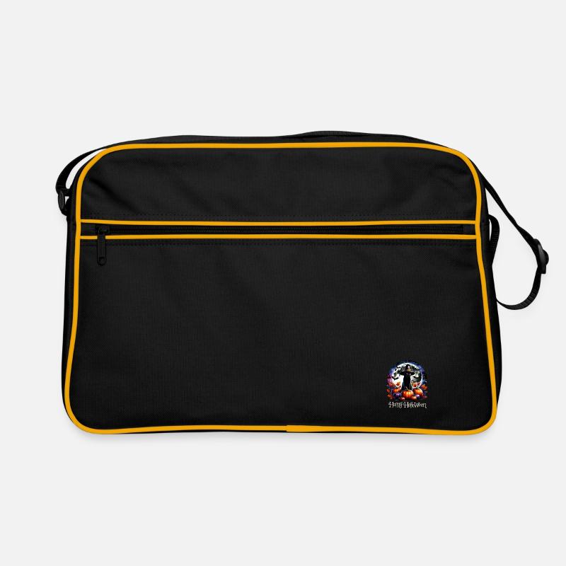 Chat effrayé, pas de friandises, juste des tours d’Halloween Sac Retro